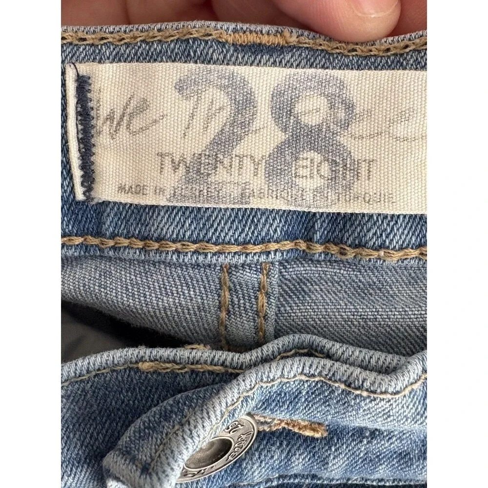 We The Free Twenty Eight Jeans Women 28 Blue Distressed Fringe Hem
